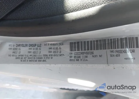2015 Chrysler 200 Limited from USA, damaged, VIN 1C3CCCAB9FN587286